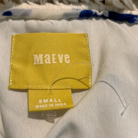 MAEVE Sz S Ink Splatter Macrame Crochet Lined Belt Anthropologie Maxi Dress - Picture 9 of 13